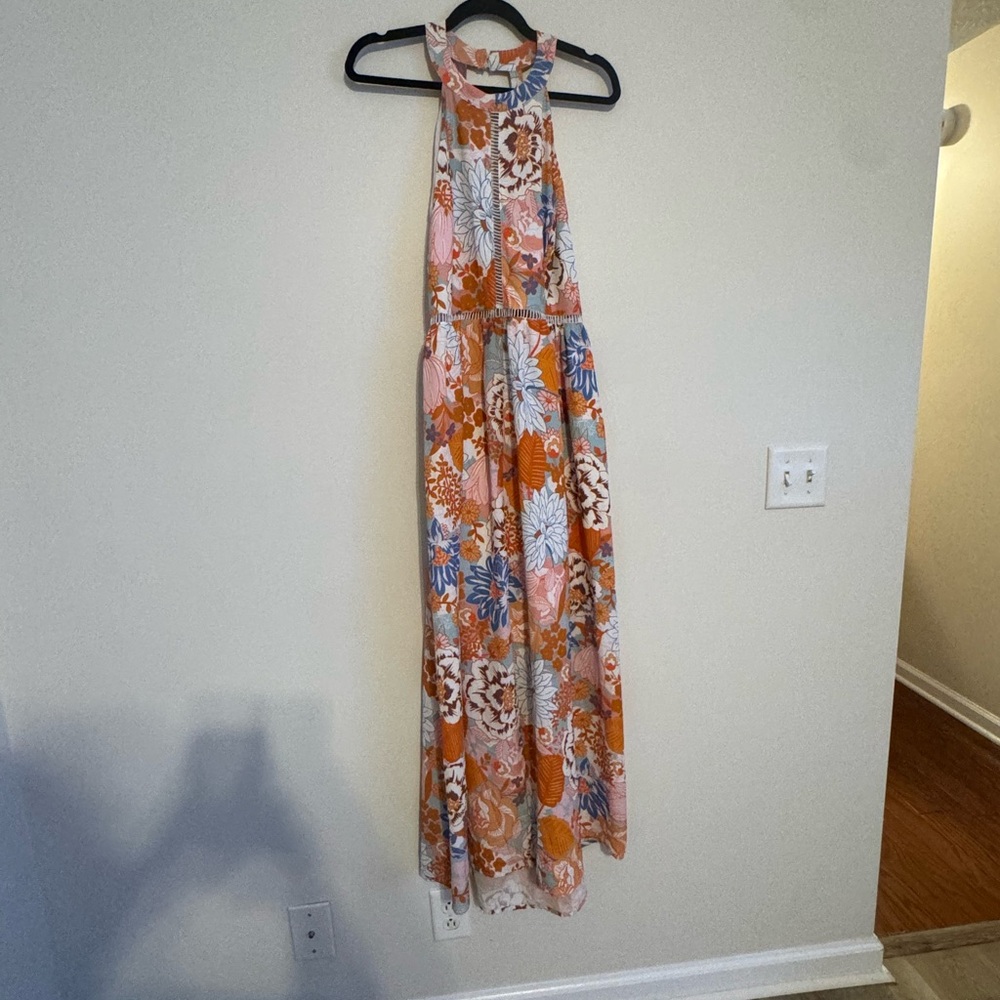 Floral Halter Maxi Dress - Multicolor